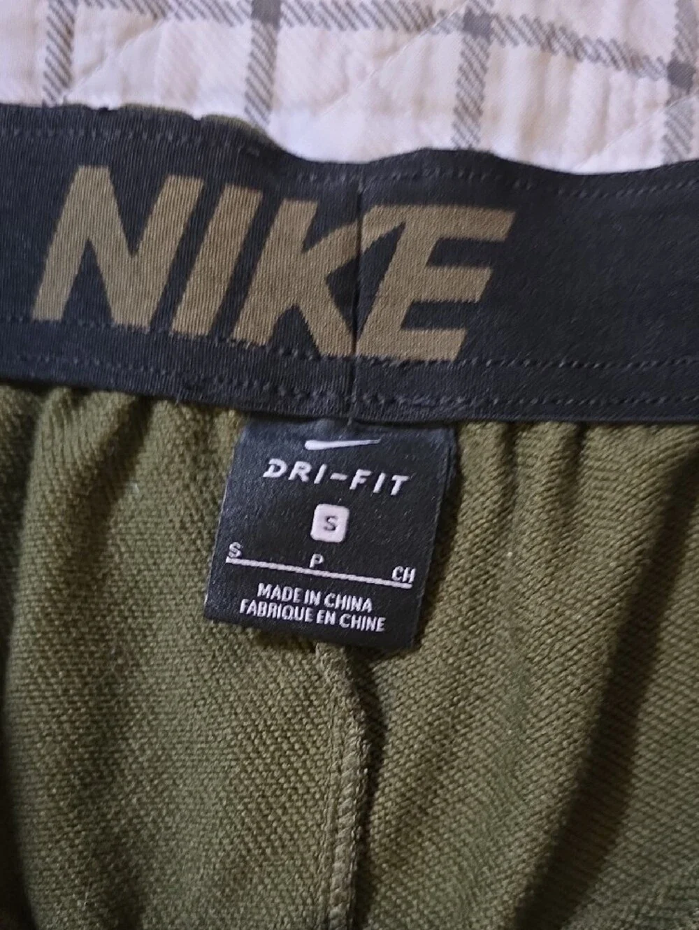Nike Olive Green Mens Joggers with Black Swoosh - SMALL